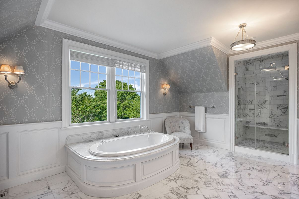 Bathroom, Glass Shower, Interior, Marble, Marble Walls
