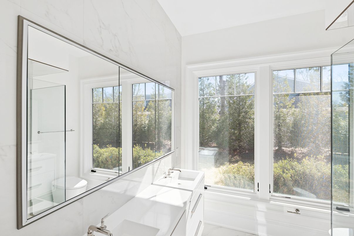 Bathroom, Glass Shower, Interior, Marble Walls