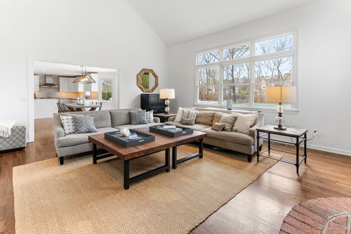 Dining room, Interior, Kitchen, Living room, Pendant Lights, Recessed Lighting, Wood Texture Flooring