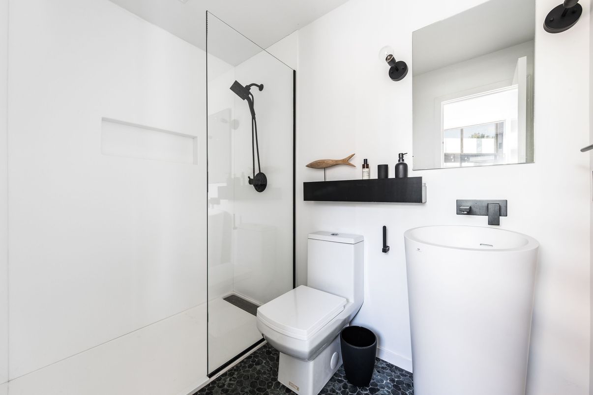 Bathroom, Dual Sink Vanities, Glass Shower, Interior, Marble