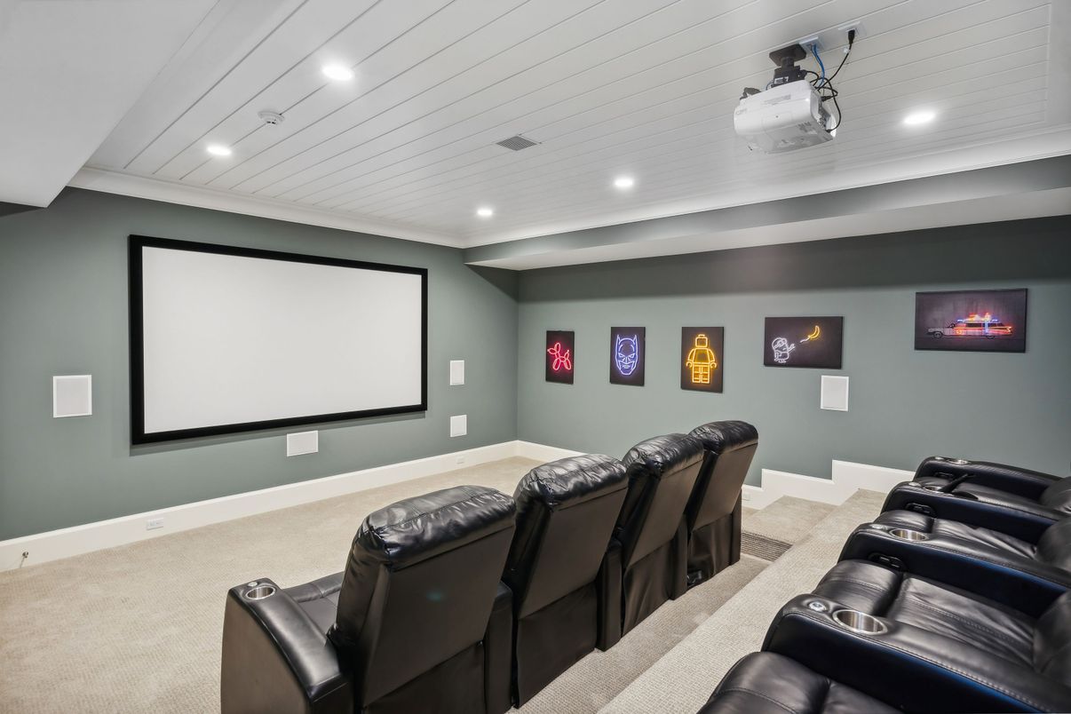 Home Theatre Room, Interior, Projection Screen, Recessed Lighting, Theatre Room