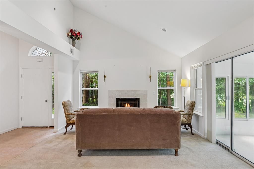 Fireplace, Interior, Living room, Recessed Lighting