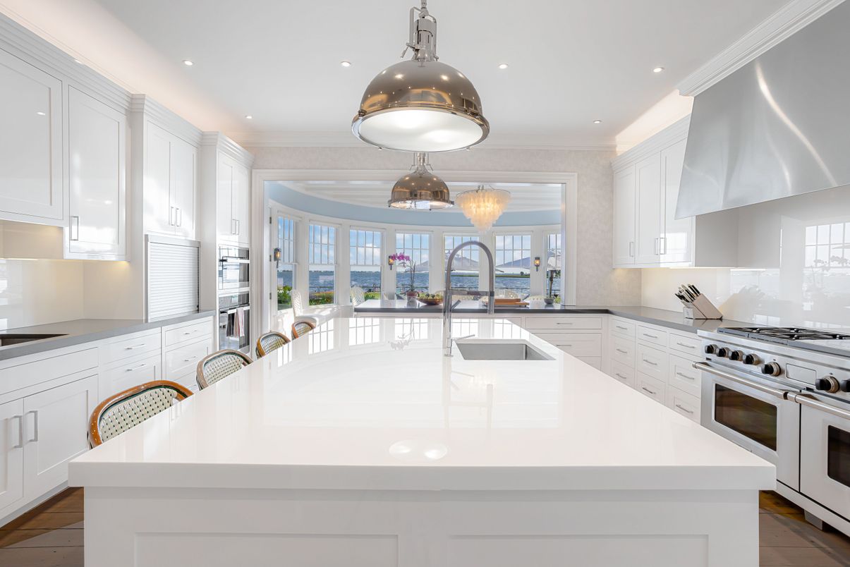 Interior, Kitchen, Pendant Lights, Recessed Lighting, Stainless Steel Appliances, Water