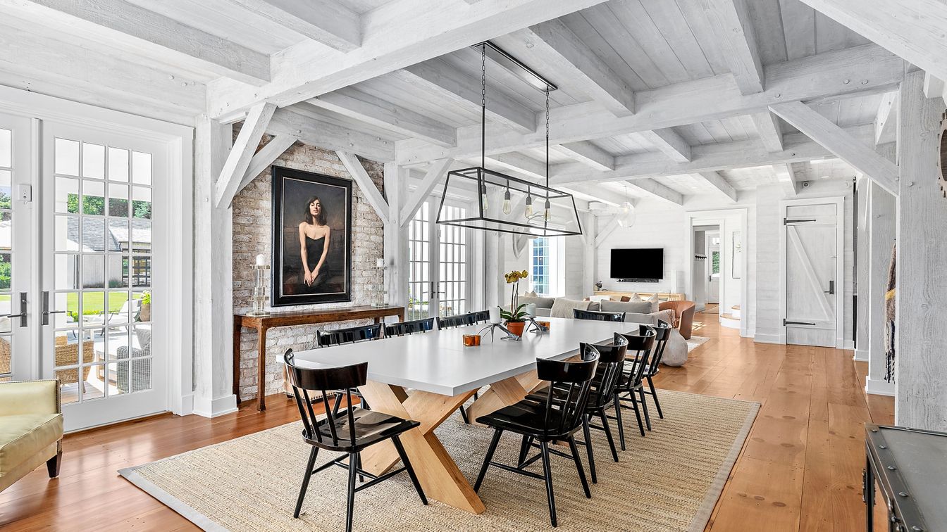 Interior, Living room, Pendant Lights, Wood Texture Flooring