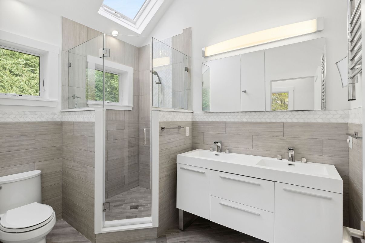 Bathroom, Dual Sink Vanities, Glass Shower, Interior