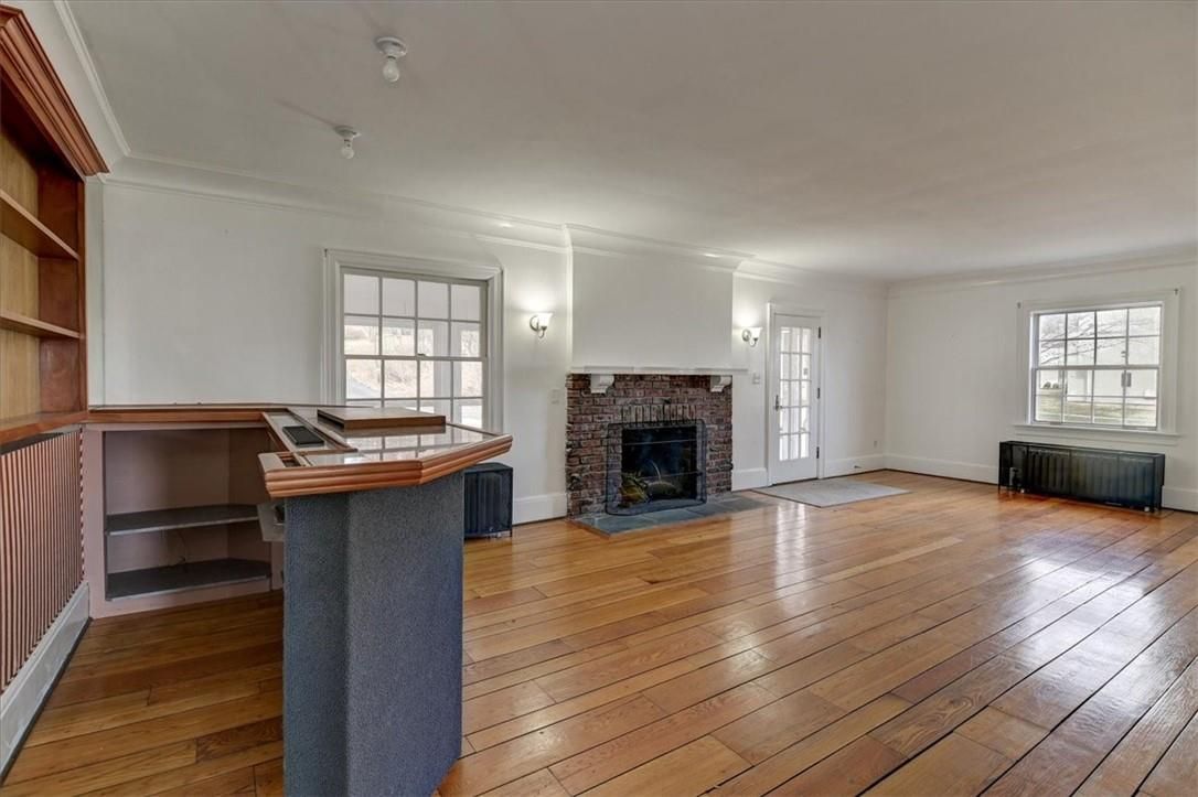 Empty room, Fireplace, Interior, Wood Texture Flooring