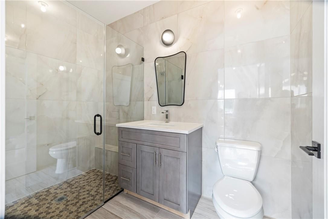 Bathroom, Glass Shower, Interior, Wood Texture Flooring