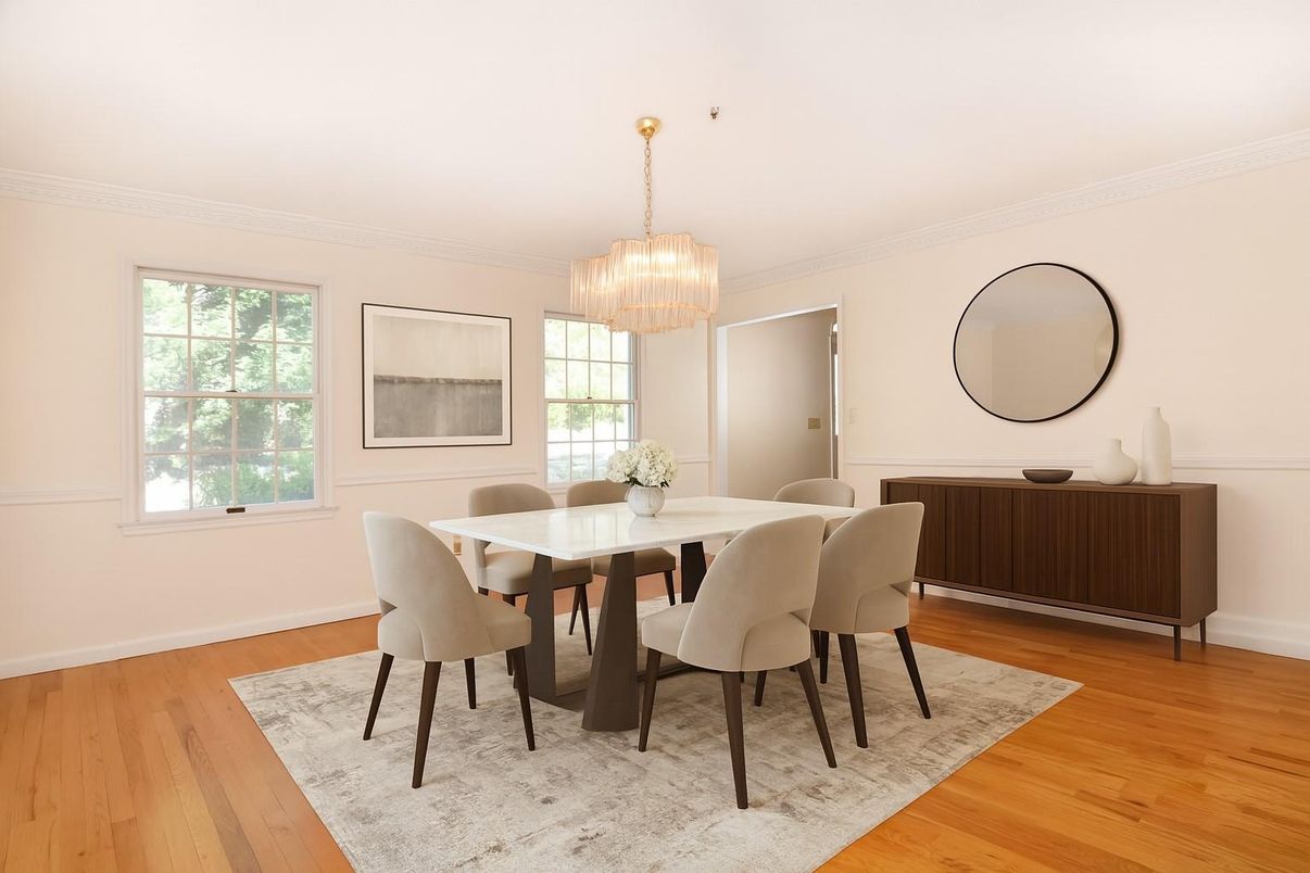 Chandelier, Dining room, Interior, Wood Texture Flooring