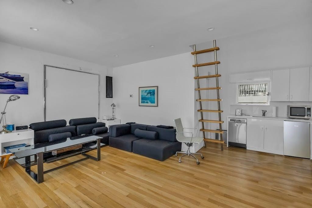 Interior, Kitchen, Living room, Recessed Lighting, Wood Texture Flooring
