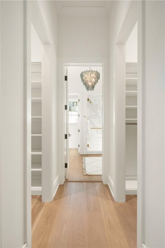 Chandelier, Interior, Marble Walls, Wood Texture Flooring