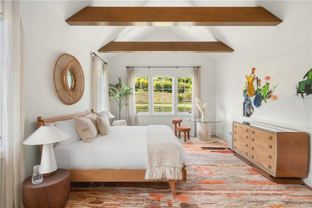 Bedroom, Interior, Wooden Beams, Wood Texture Flooring