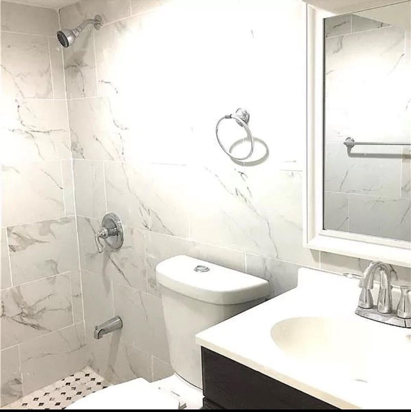 Bathroom, Glass Shower, Interior, Marble Walls
