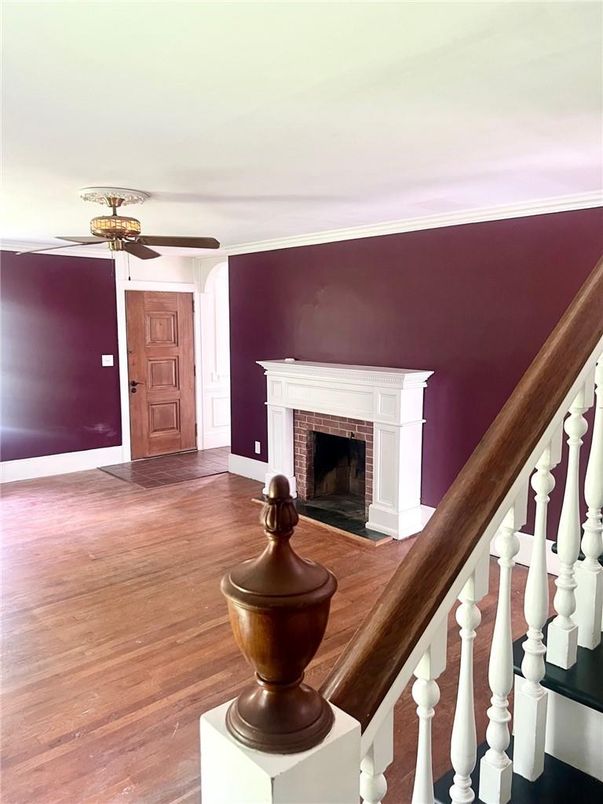 Fireplace, Interior, Wood Texture Flooring