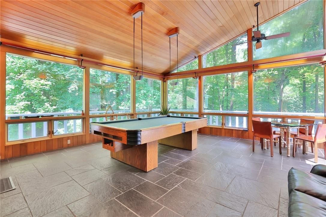 Billiard Table, Game Room, Interior, Pendant Lights, Sun Room, Wooden Ceilings