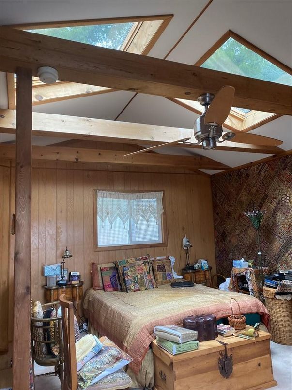Bedroom, Interior, Wooden Beams, Wooden Walls