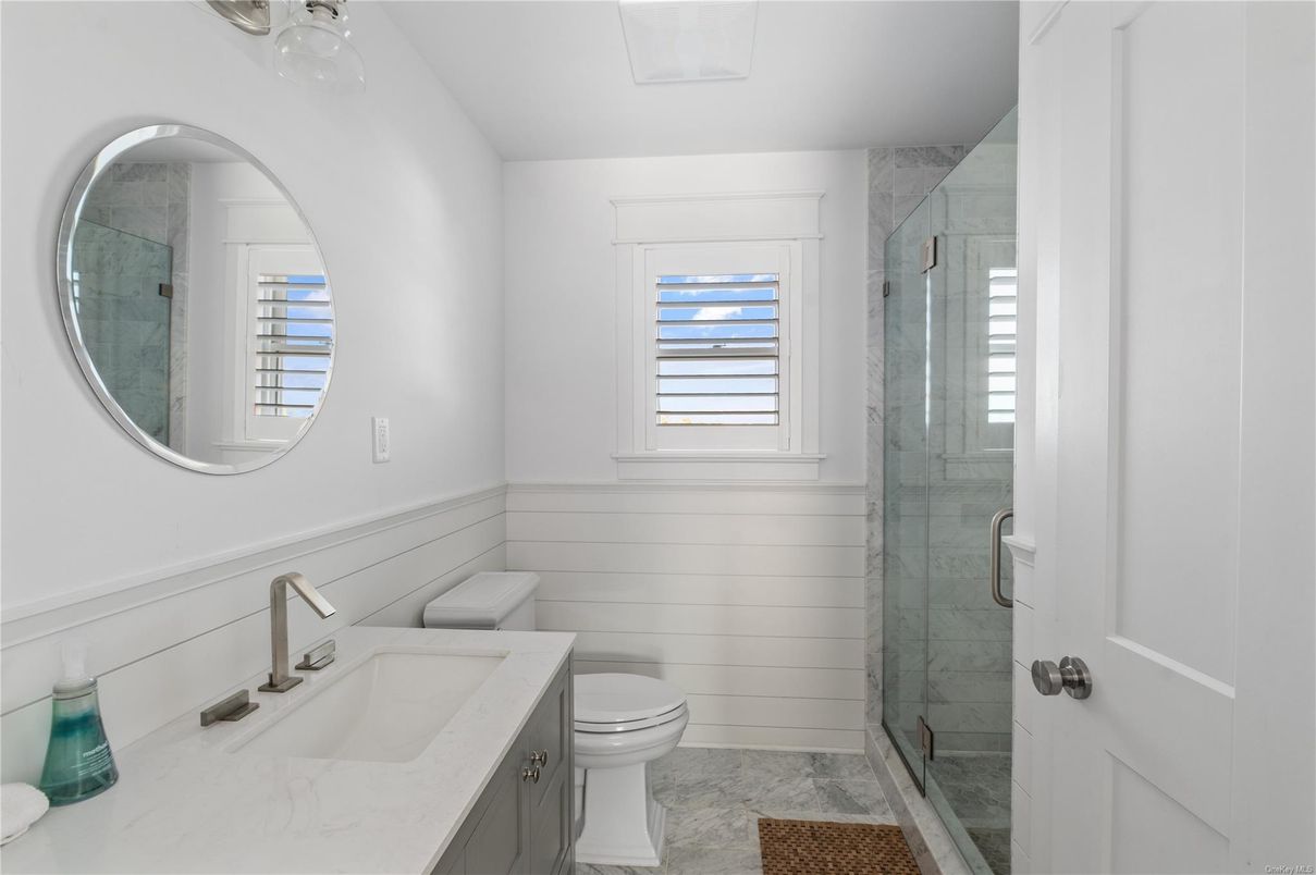 Bathroom, Glass Shower, Interior, Marble Walls