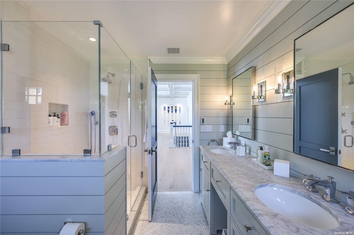 Bathroom, Dual Sink Vanities, Glass Shower, Interior