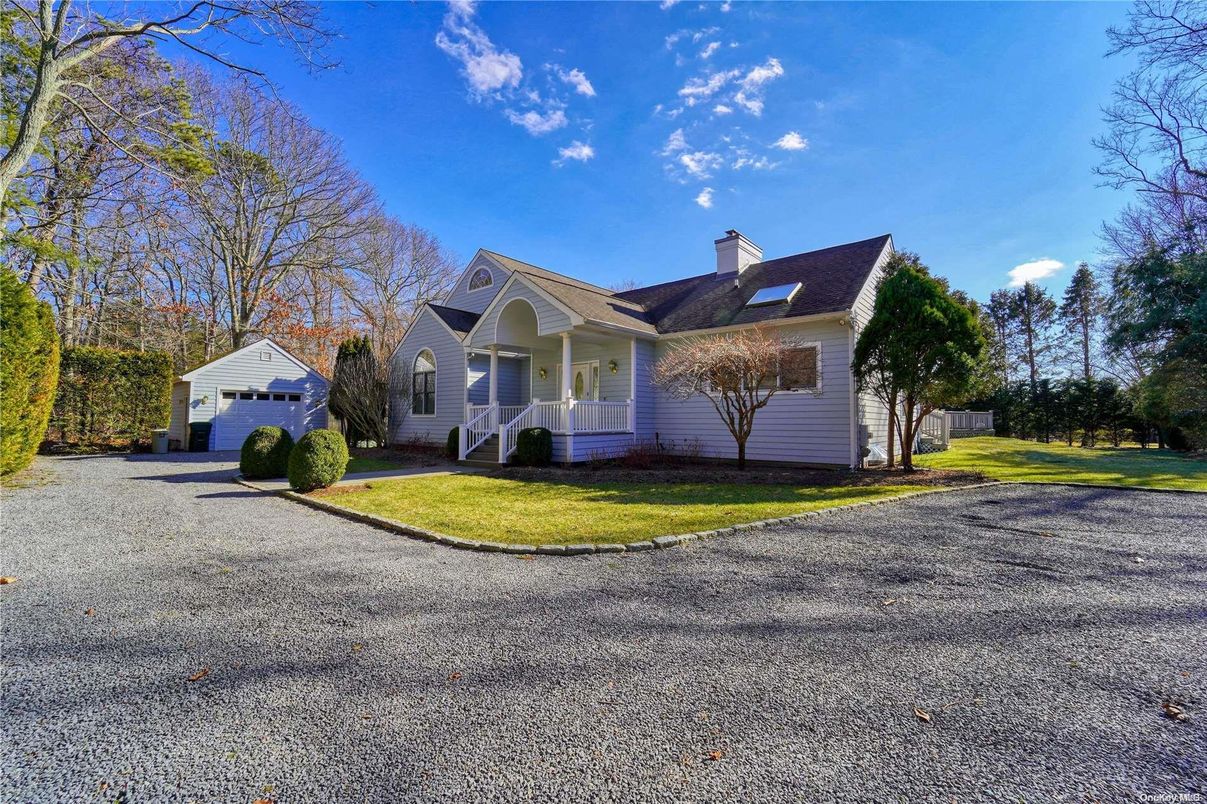 Attached, Backyard, Detached Garage, Exterior, Facade, Cape Cod