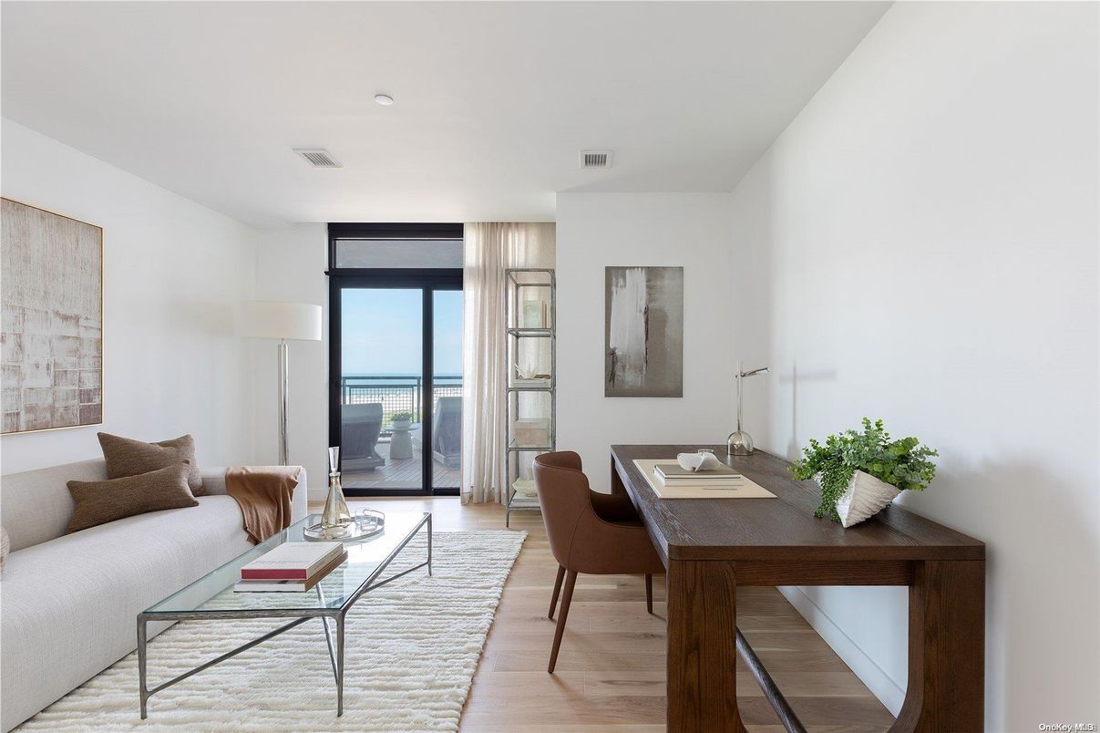Home Office, Interior, Living room, Recessed Lighting, Wood Texture Flooring