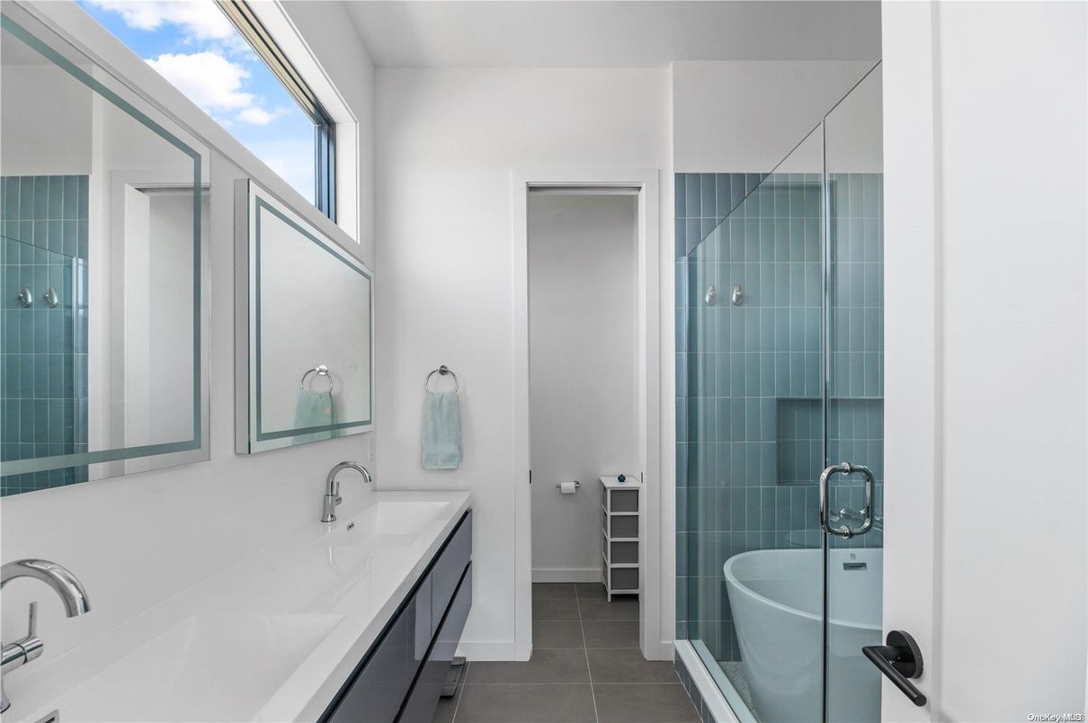 Bathroom, Dual Sink Vanities, Glass Shower, Interior