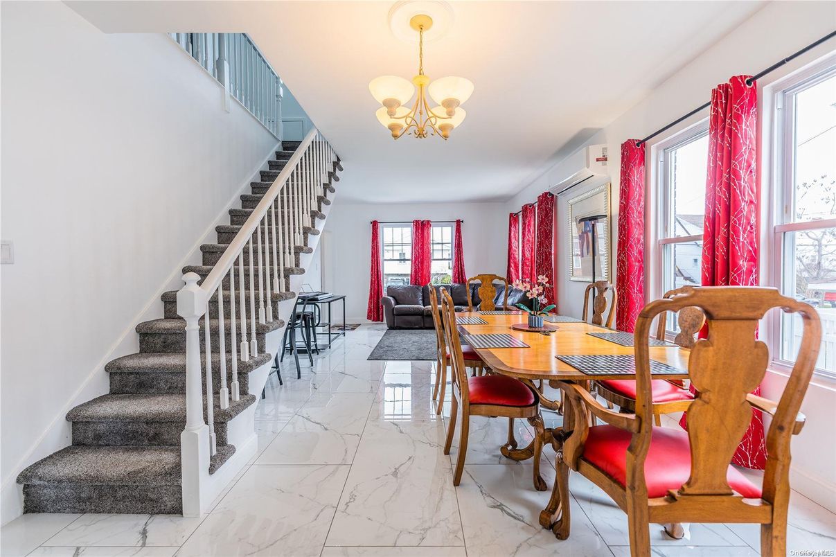 Chandelier, Dining room, Interior, Marble