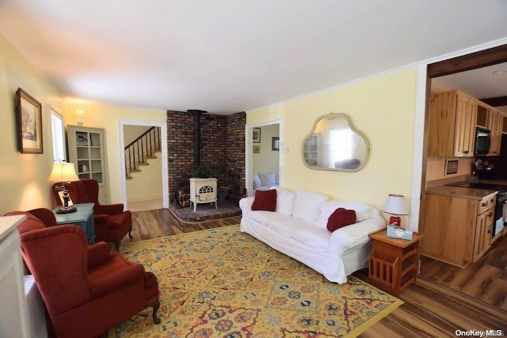 Interior, Living room, Stone Walls, Wood Texture Flooring