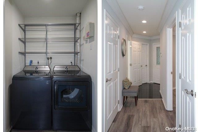 Interior, Recessed Lighting, Utility Closets, Washer, Wood Texture Flooring