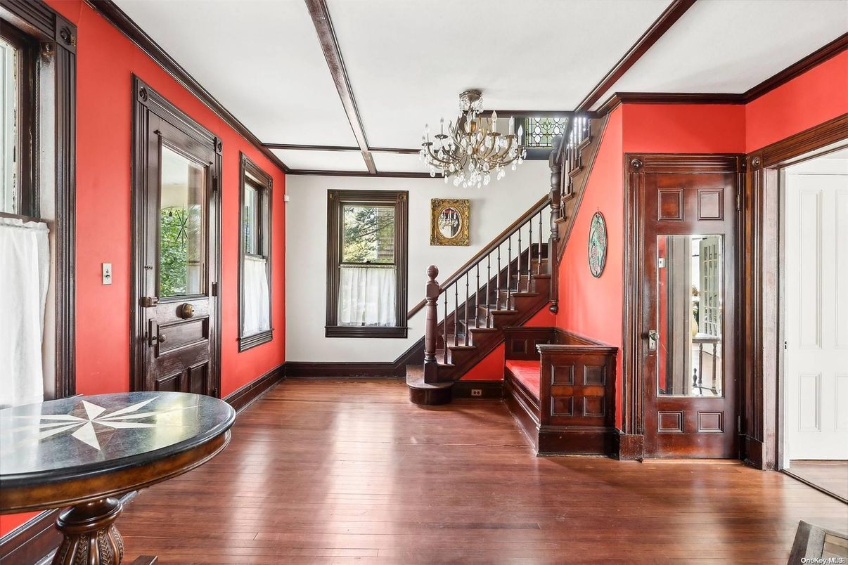 Chandelier, Interior, Wood Texture Flooring