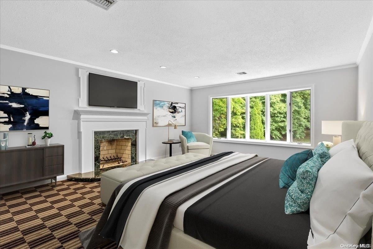 Bedroom, Fireplace, Interior, Recessed Lighting