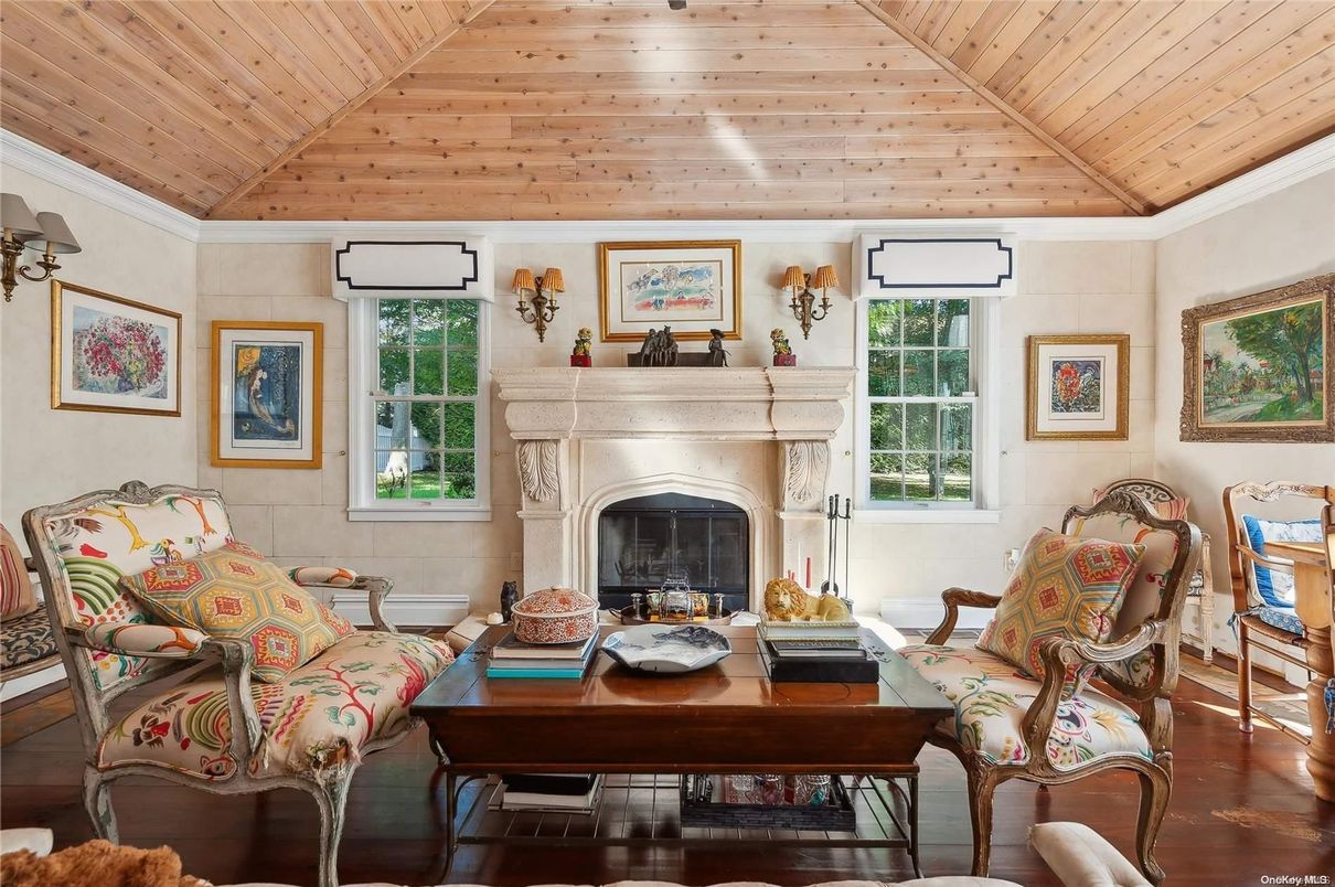 Fireplace, Interior, Living room, Wooden Ceilings, Wood Texture Flooring
