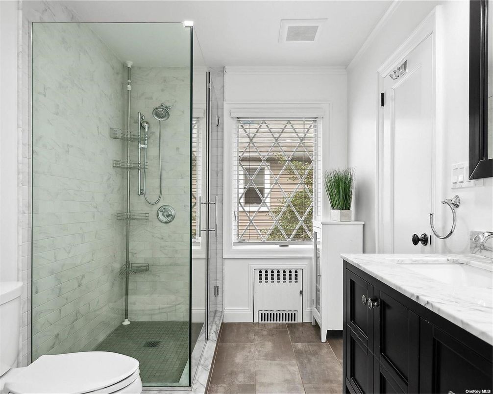 Bathroom, Glass Shower, Interior, Marble Walls