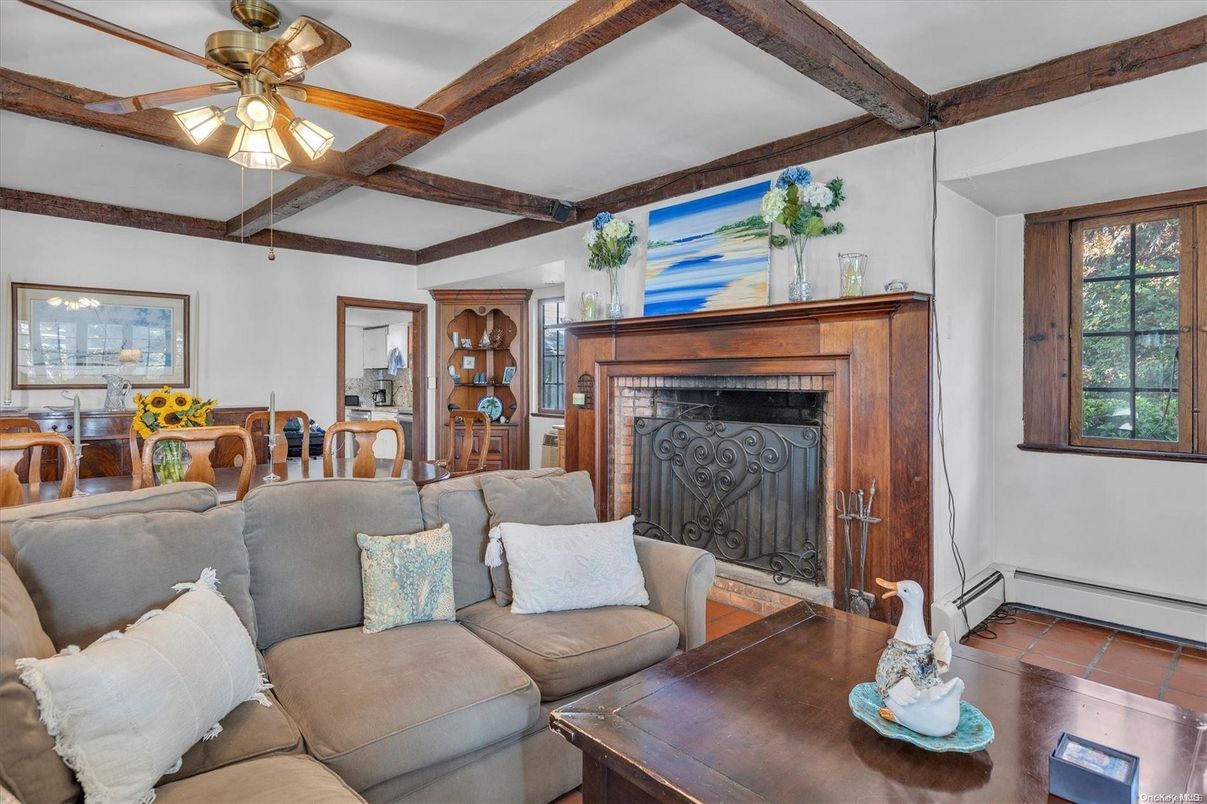 Fireplace, Interior, Living room, Wooden Beams