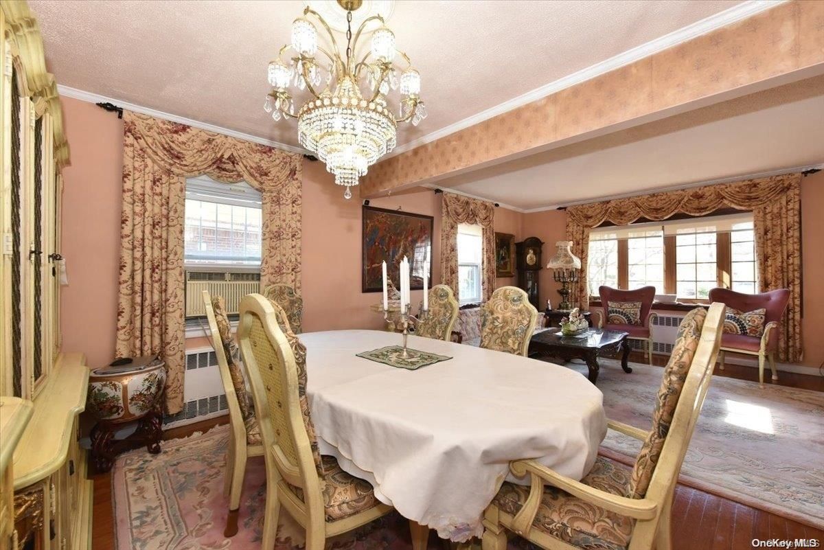 Chandelier, Dining room, Interior, Wood Texture Flooring