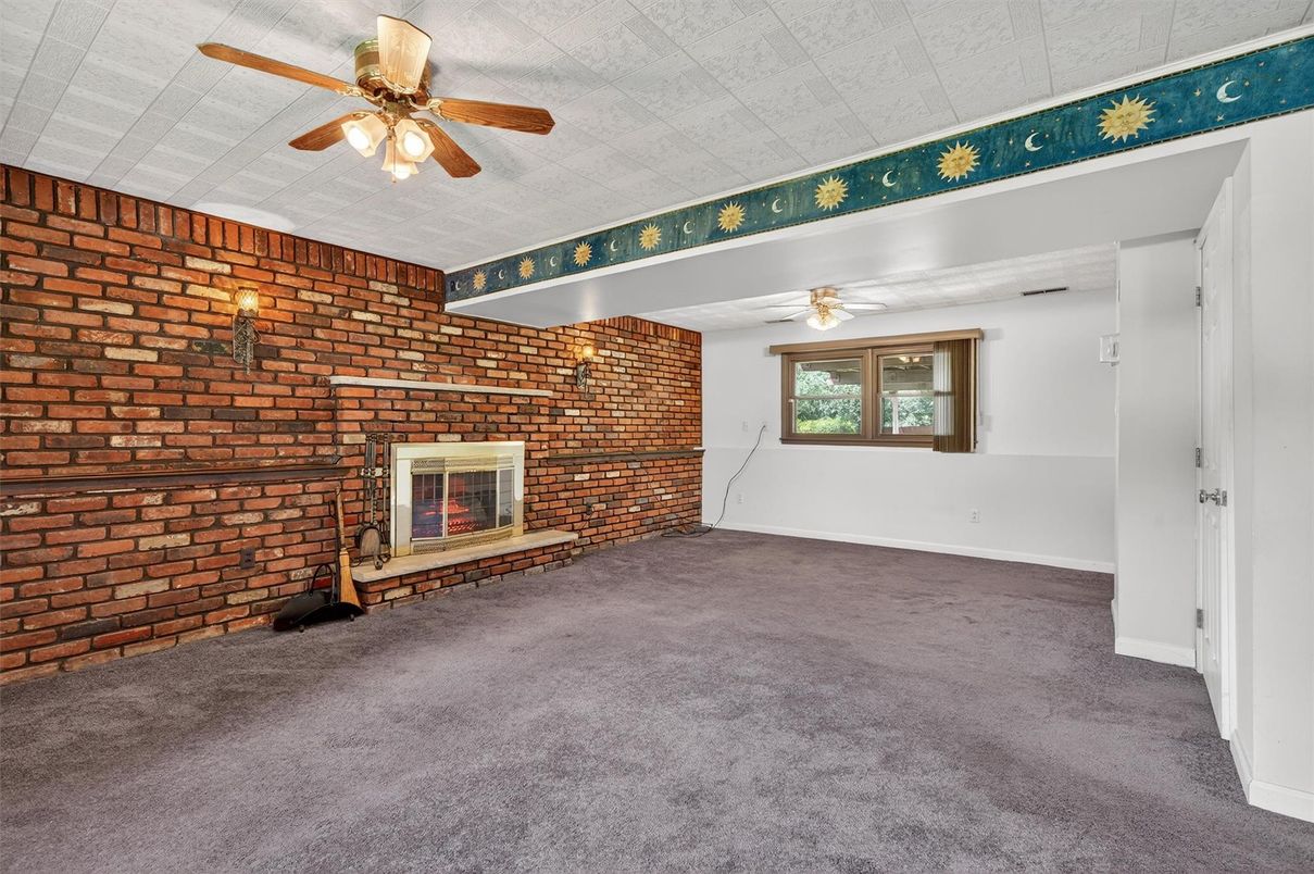 Empty room, Fireplace, Interior, Stone Walls