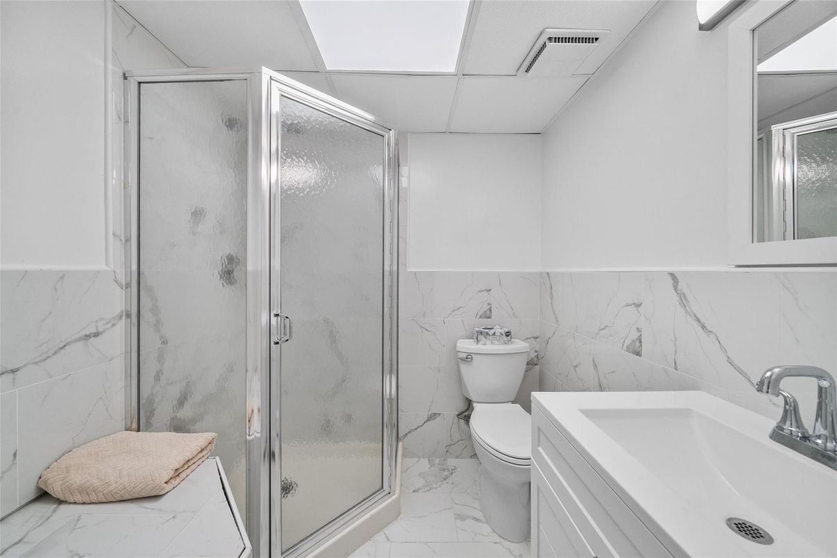 Bathroom, Glass Shower, Interior, Marble, Marble Walls