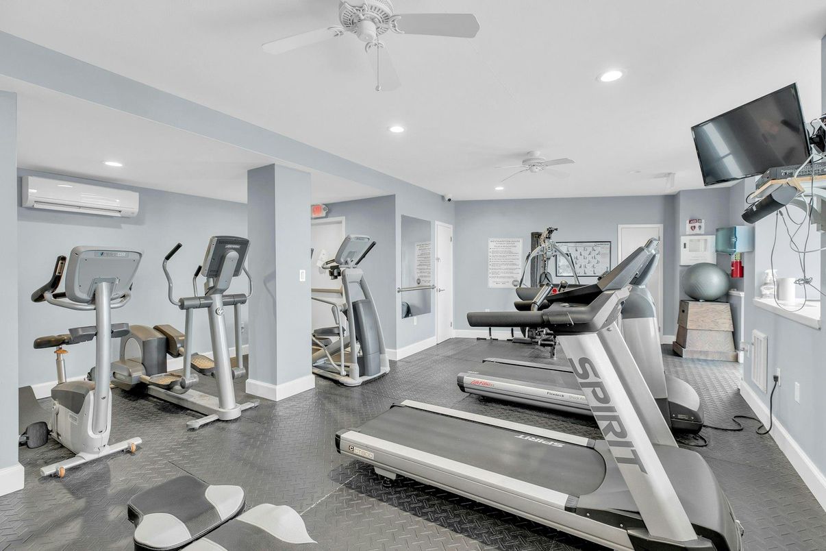 Fitness Equipment, Gym, Interior, Recessed Lighting