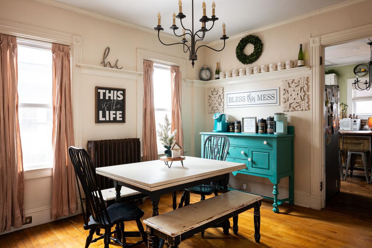 Chandelier, Dining room, Interior, Wood Texture Flooring