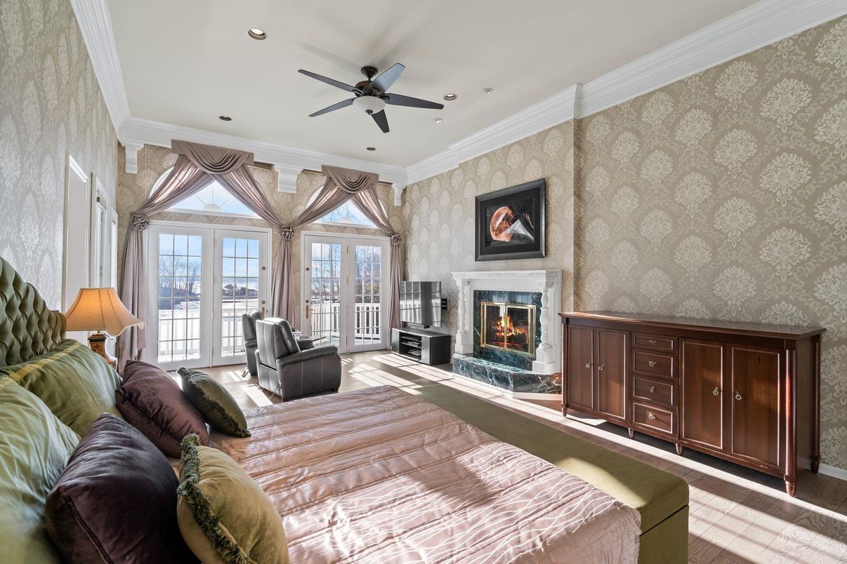 Bedroom, Fireplace, Interior, Recessed Lighting