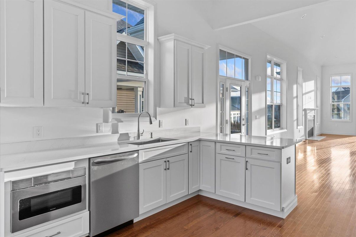 Interior, Kitchen, Stainless Steel Appliances, Wood Texture Flooring
