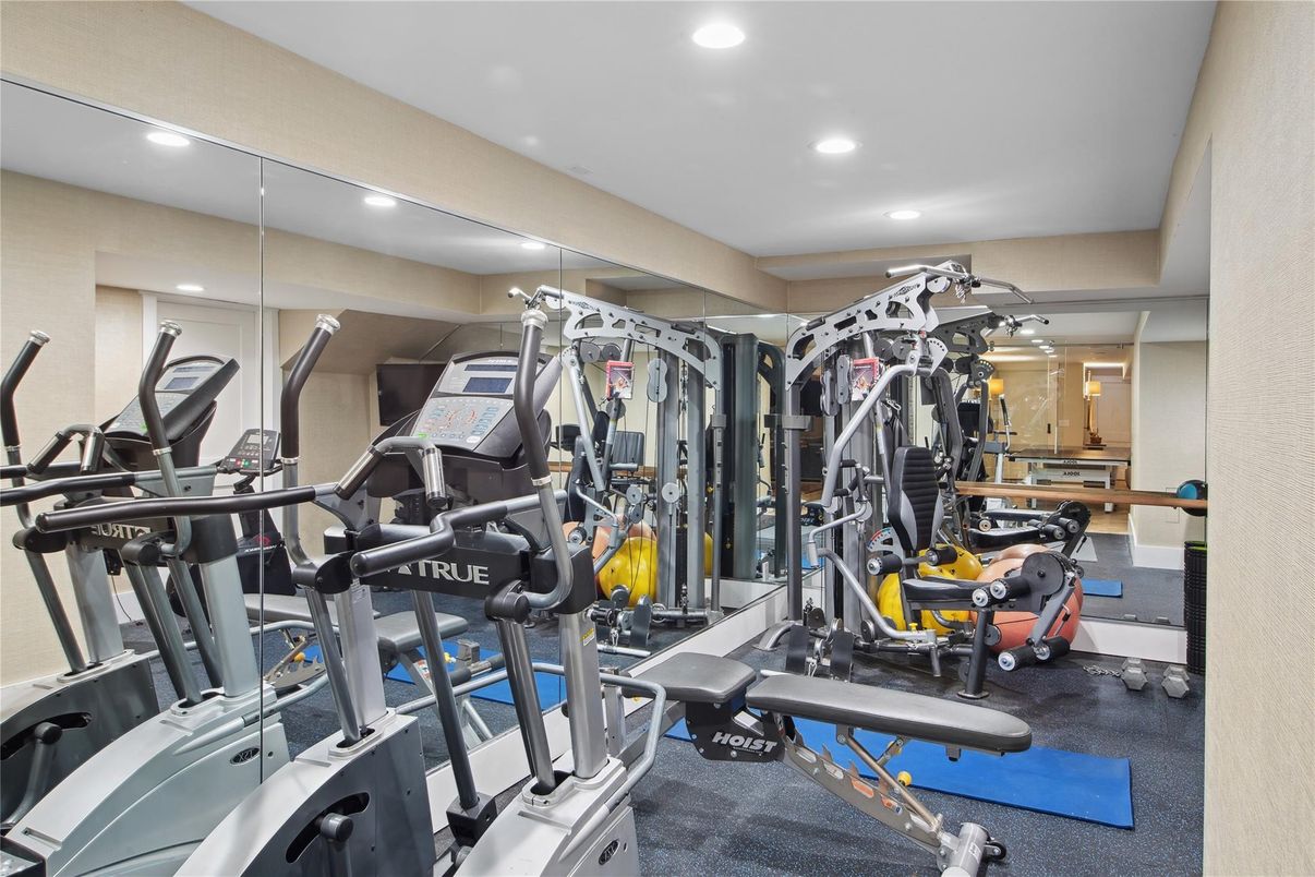 Fitness Equipment, Gym, Interior, Recessed Lighting