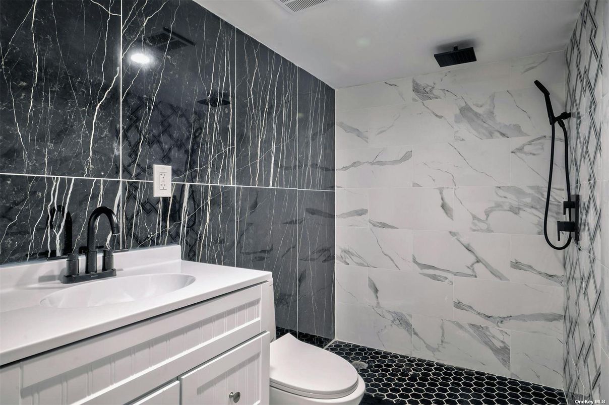 Bathroom, Glass Shower, Interior, Marble Walls