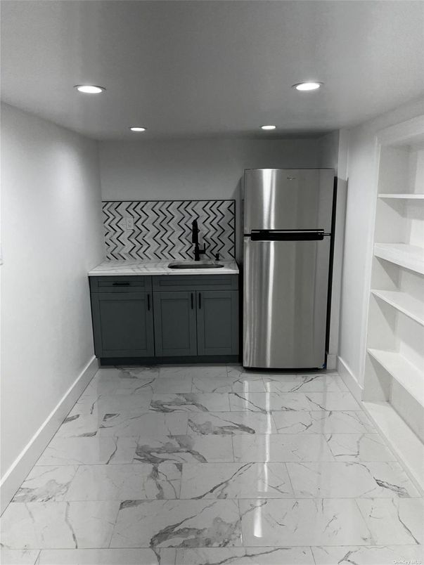 Interior, Kitchen, Marble, Recessed Lighting, Stainless Steel Appliances