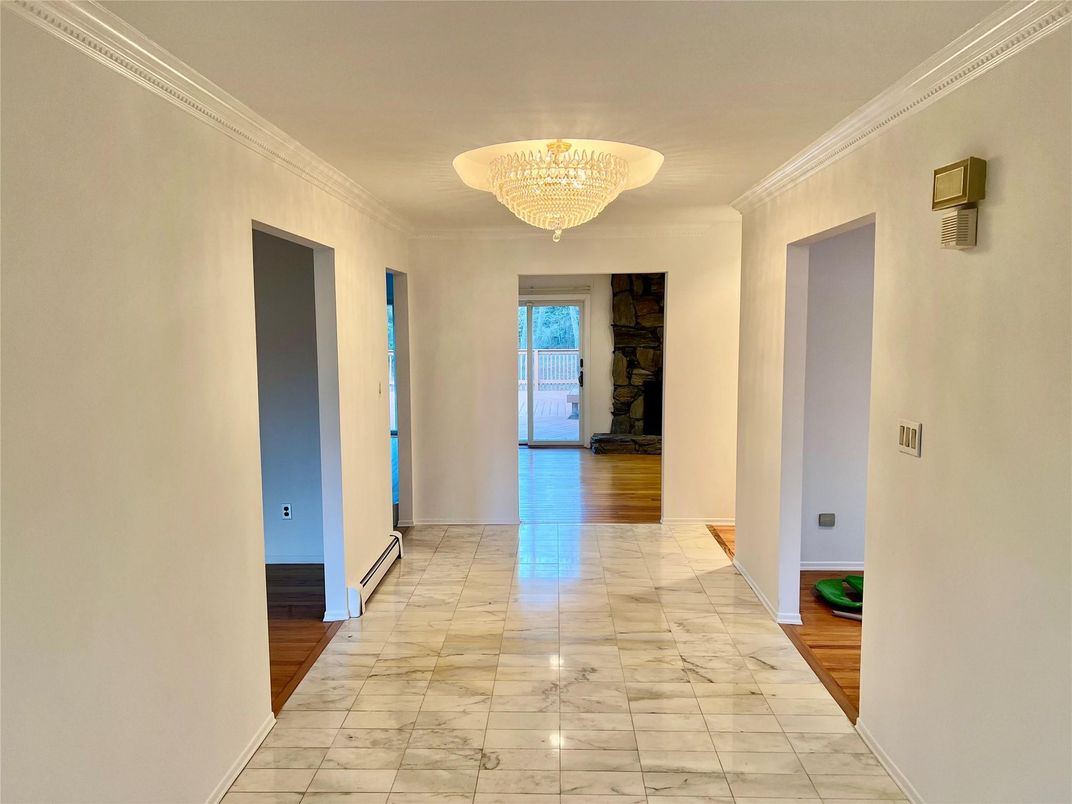 Chandelier, Empty room, Interior, Marble, Wood Texture Flooring