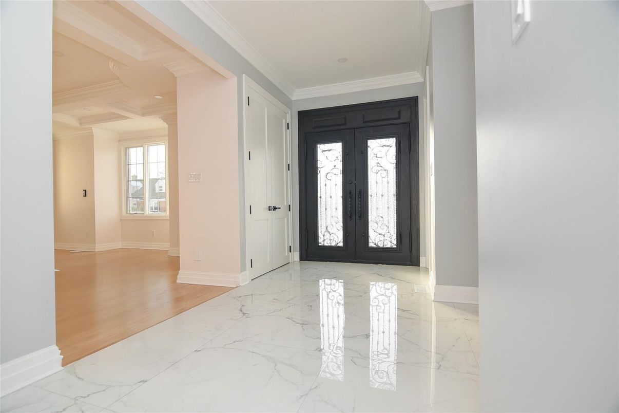 Empty room, Interior, Marble, Recessed Lighting, Wood Texture Flooring