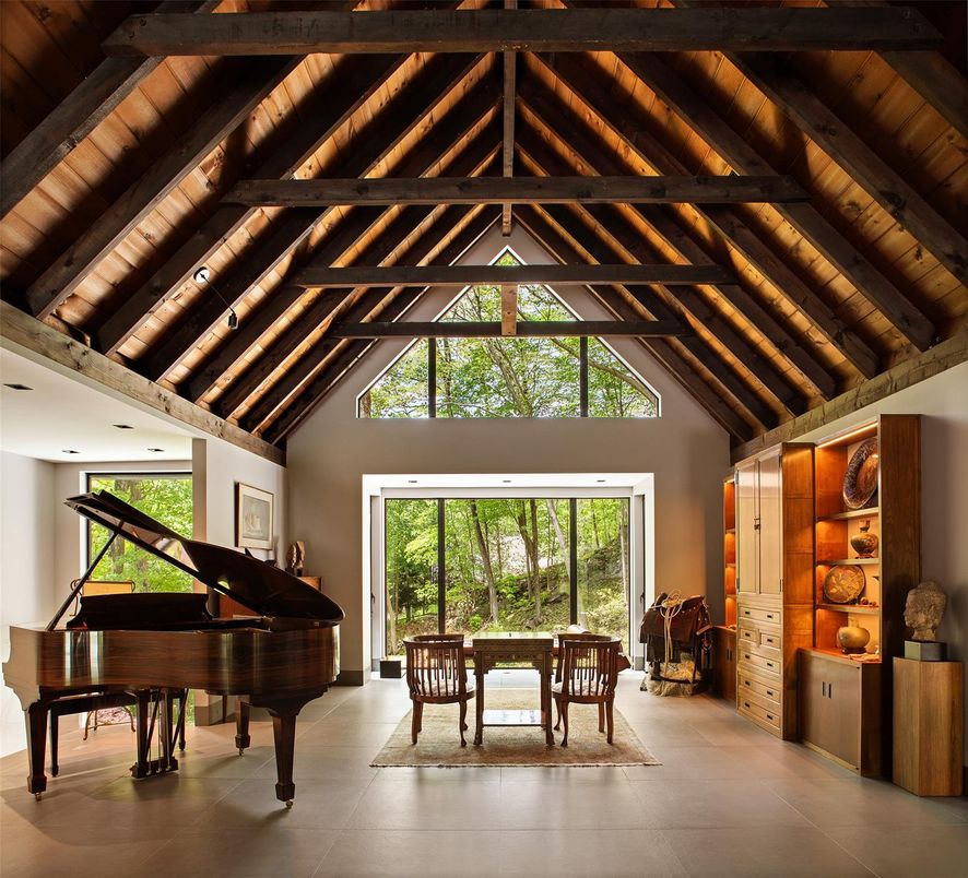 Interior, Piano, Wooden Beams, Wooden Ceilings