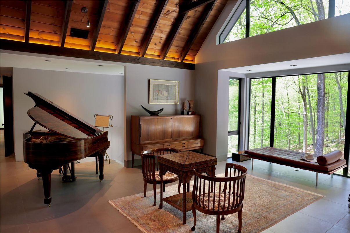 Interior, Piano, Recessed Lighting, Wooden Beams, Wooden Ceilings