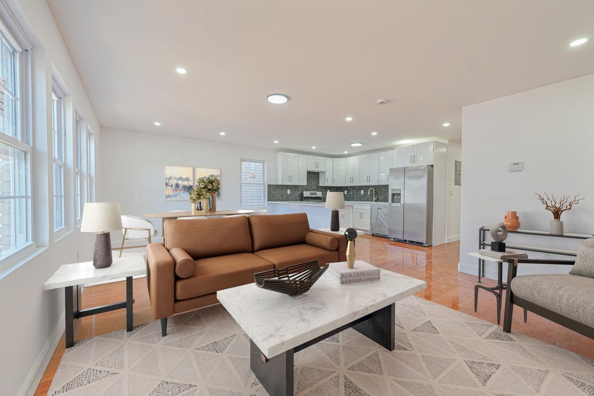 Dining room, Interior, Kitchen, Living room, Recessed Lighting, Stainless Steel Appliances