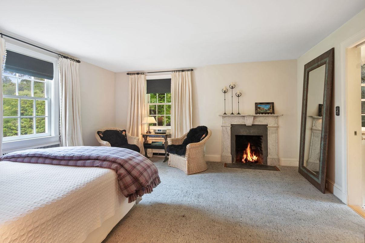 Bedroom, Fireplace, Interior