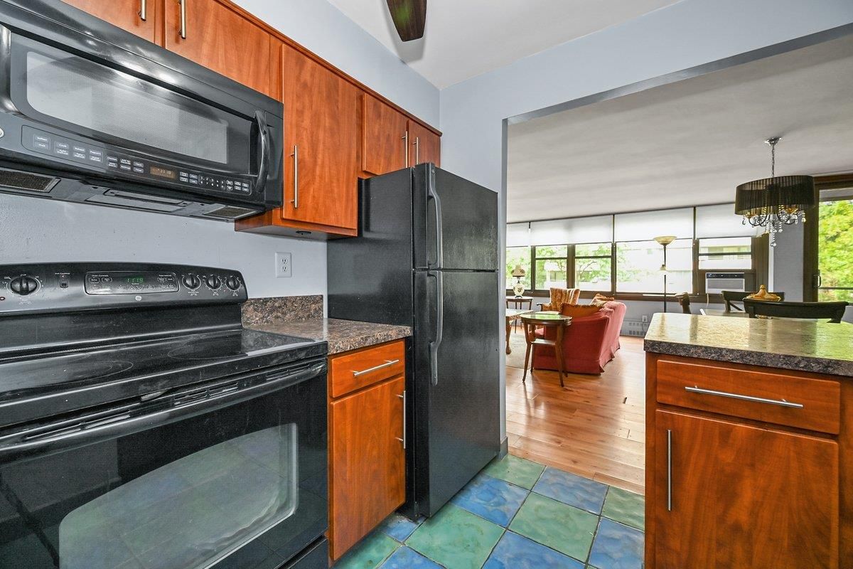 Interior, Kitchen, Living room, Pendant Lights, Wood Texture Flooring
