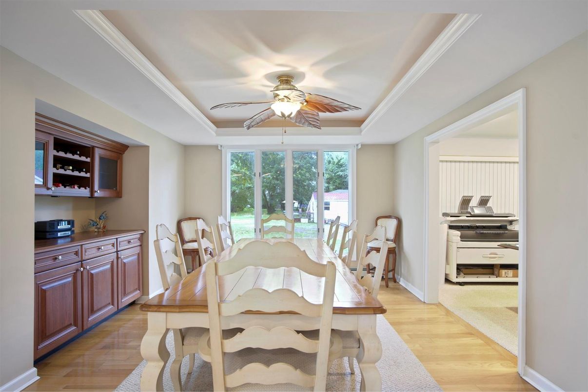 Dining room, Interior, Wood Texture Flooring